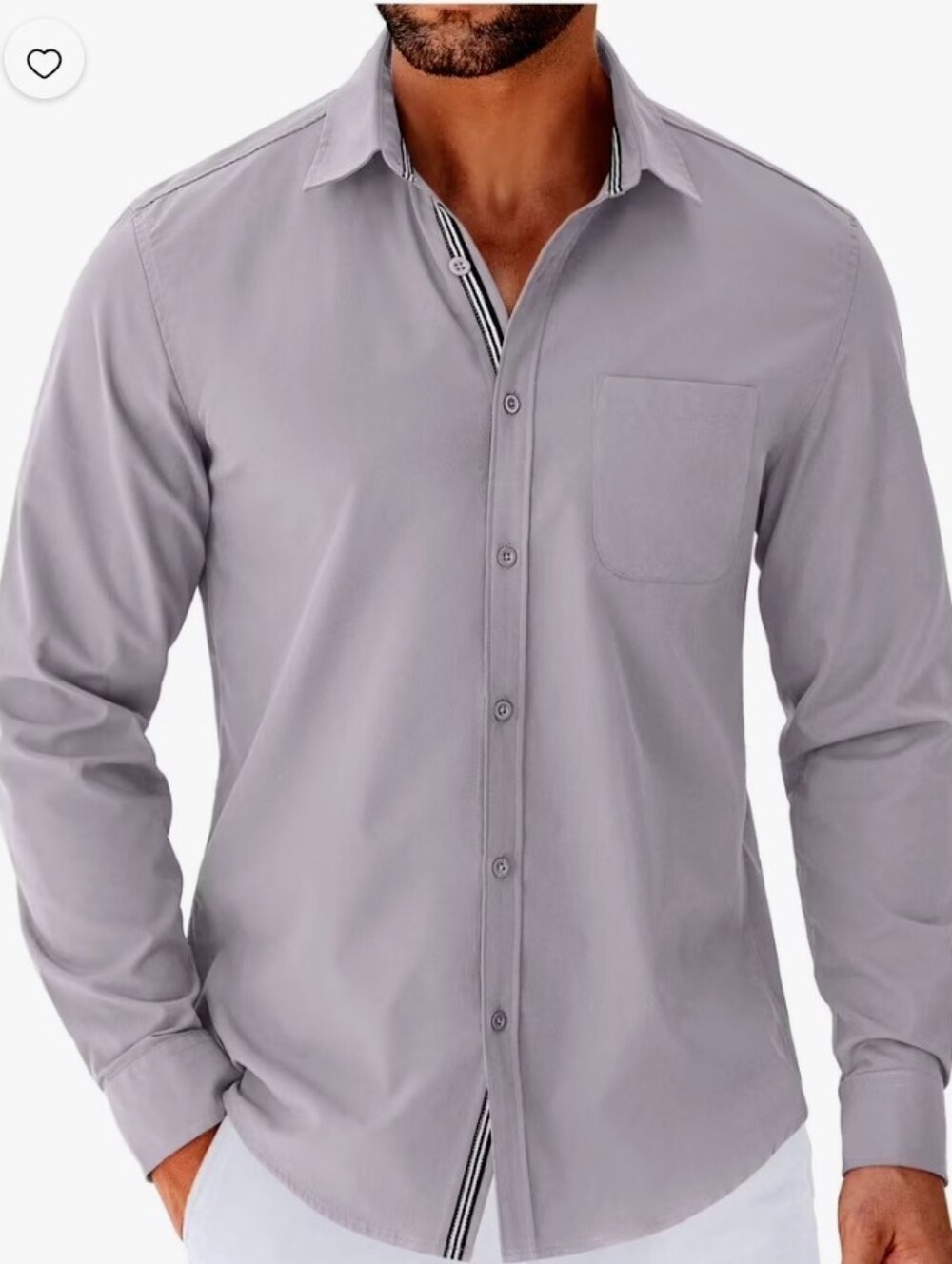 Coofandy Men's Gray Long-Sleeve Casual Button-Down Shirt Xtra Large. NWT
